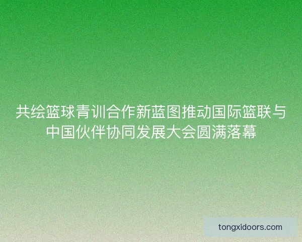 共绘篮球青训合作新蓝图推动国际篮联与中国伙伴协同发展大会圆满落幕 共绘篮球青训合作新蓝图推动国际篮联与中国伙伴协同发展大会圆满落幕